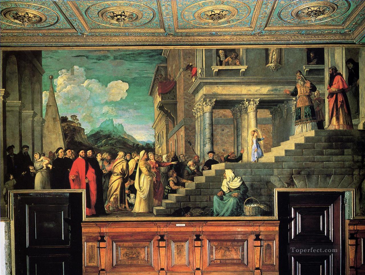 Entry of Mary into the temple 1534 Tiziano Titian Oil Paintings